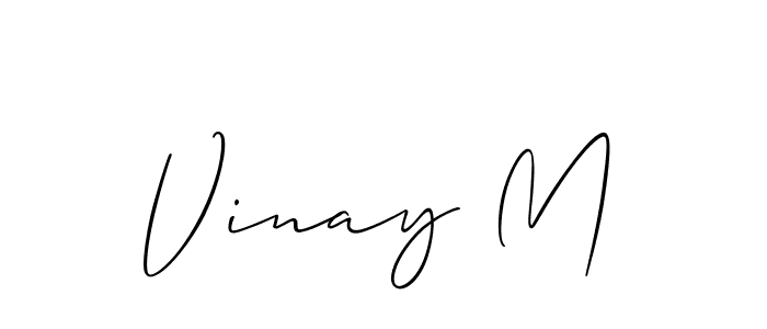 How to make Vinay M signature? Allison_Script is a professional autograph style. Create handwritten signature for Vinay M name. Vinay M signature style 2 images and pictures png