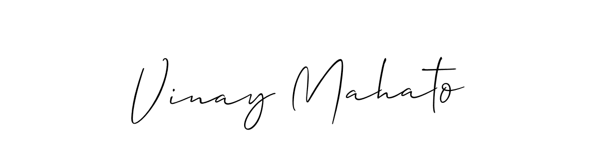 Create a beautiful signature design for name Vinay Mahato. With this signature (Allison_Script) fonts, you can make a handwritten signature for free. Vinay Mahato signature style 2 images and pictures png