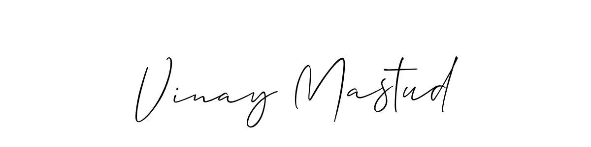 Also we have Vinay Mastud name is the best signature style. Create professional handwritten signature collection using Allison_Script autograph style. Vinay Mastud signature style 2 images and pictures png