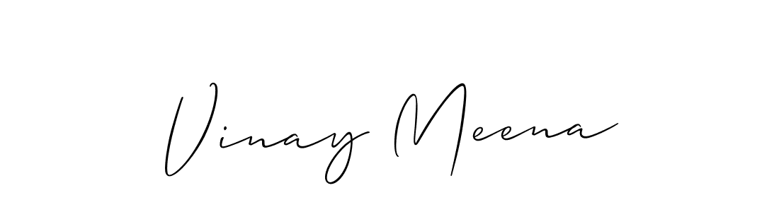 Create a beautiful signature design for name Vinay Meena. With this signature (Allison_Script) fonts, you can make a handwritten signature for free. Vinay Meena signature style 2 images and pictures png
