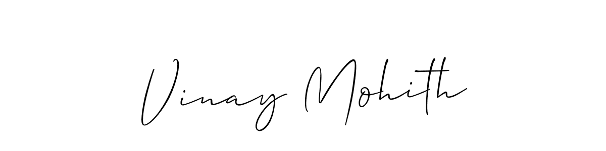 Also we have Vinay Mohith name is the best signature style. Create professional handwritten signature collection using Allison_Script autograph style. Vinay Mohith signature style 2 images and pictures png
