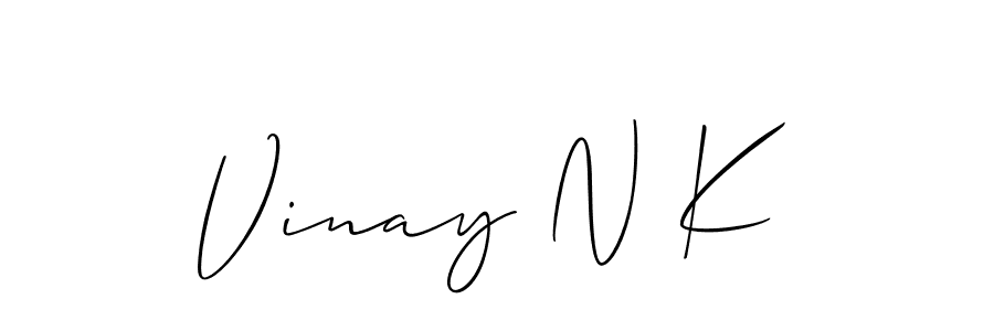 Similarly Allison_Script is the best handwritten signature design. Signature creator online .You can use it as an online autograph creator for name Vinay N K. Vinay N K signature style 2 images and pictures png