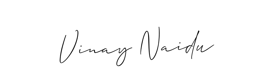 How to make Vinay Naidu name signature. Use Allison_Script style for creating short signs online. This is the latest handwritten sign. Vinay Naidu signature style 2 images and pictures png