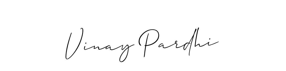 How to make Vinay Pardhi name signature. Use Allison_Script style for creating short signs online. This is the latest handwritten sign. Vinay Pardhi signature style 2 images and pictures png