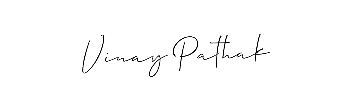 How to make Vinay Pathak name signature. Use Allison_Script style for creating short signs online. This is the latest handwritten sign. Vinay Pathak signature style 2 images and pictures png