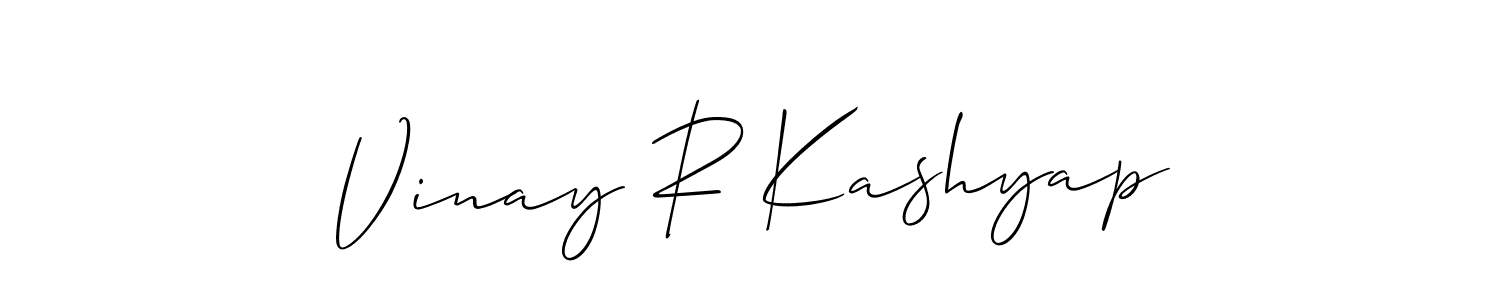 You should practise on your own different ways (Allison_Script) to write your name (Vinay R Kashyap) in signature. don't let someone else do it for you. Vinay R Kashyap signature style 2 images and pictures png