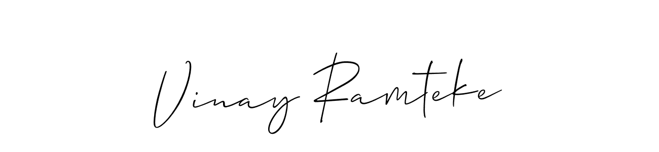 Also we have Vinay Ramteke name is the best signature style. Create professional handwritten signature collection using Allison_Script autograph style. Vinay Ramteke signature style 2 images and pictures png