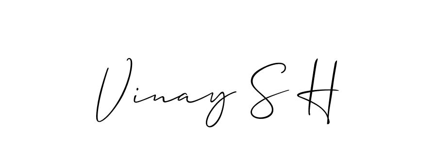 This is the best signature style for the Vinay S H name. Also you like these signature font (Allison_Script). Mix name signature. Vinay S H signature style 2 images and pictures png