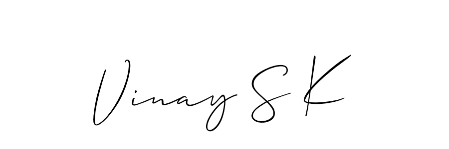 Also we have Vinay S K name is the best signature style. Create professional handwritten signature collection using Allison_Script autograph style. Vinay S K signature style 2 images and pictures png