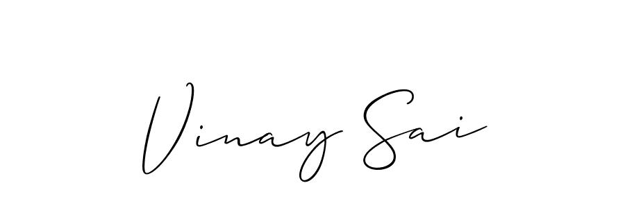 Also You can easily find your signature by using the search form. We will create Vinay Sai name handwritten signature images for you free of cost using Allison_Script sign style. Vinay Sai signature style 2 images and pictures png