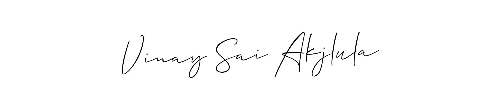 if you are searching for the best signature style for your name Vinay Sai Akjlula. so please give up your signature search. here we have designed multiple signature styles  using Allison_Script. Vinay Sai Akjlula signature style 2 images and pictures png