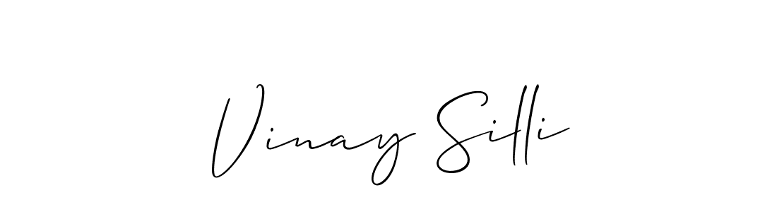 if you are searching for the best signature style for your name Vinay Silli. so please give up your signature search. here we have designed multiple signature styles  using Allison_Script. Vinay Silli signature style 2 images and pictures png