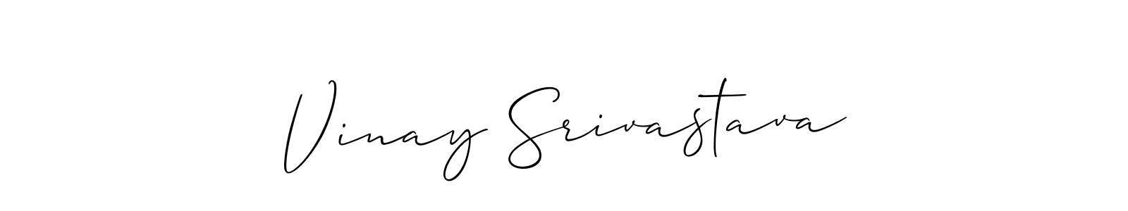 Make a beautiful signature design for name Vinay Srivastava. With this signature (Allison_Script) style, you can create a handwritten signature for free. Vinay Srivastava signature style 2 images and pictures png