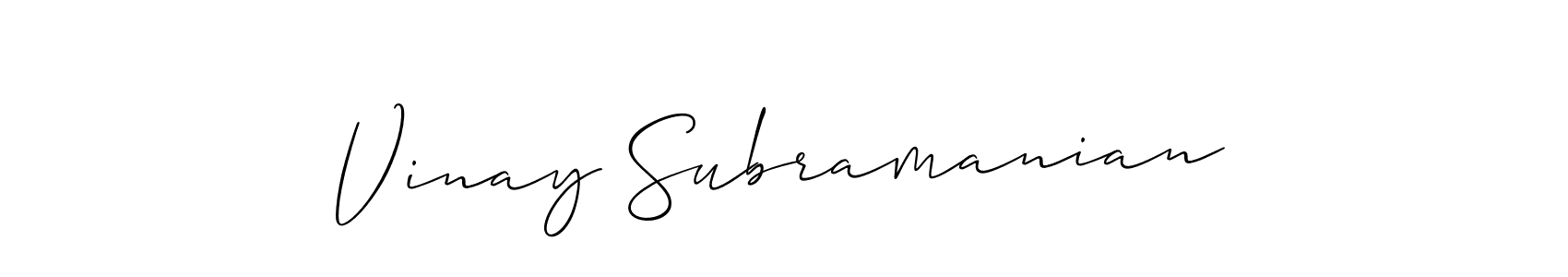 How to make Vinay Subramanian signature? Allison_Script is a professional autograph style. Create handwritten signature for Vinay Subramanian name. Vinay Subramanian signature style 2 images and pictures png