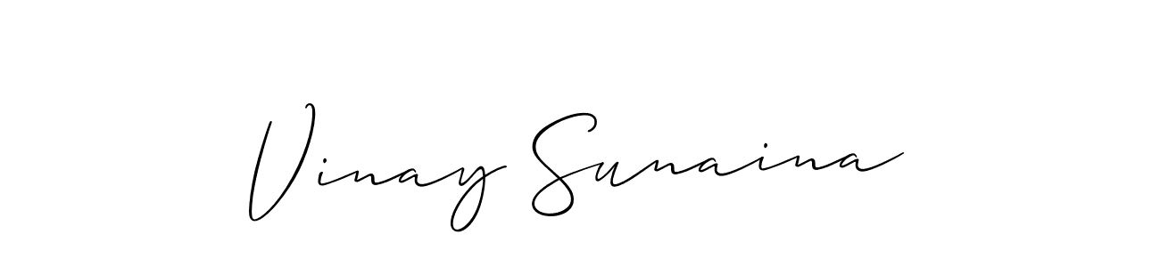 Vinay Sunaina stylish signature style. Best Handwritten Sign (Allison_Script) for my name. Handwritten Signature Collection Ideas for my name Vinay Sunaina. Vinay Sunaina signature style 2 images and pictures png