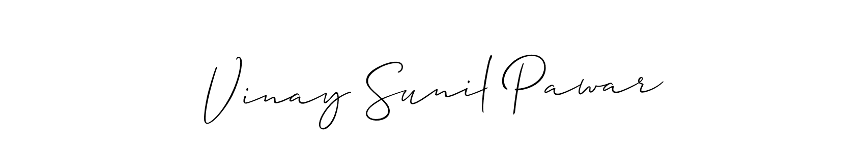 Also You can easily find your signature by using the search form. We will create Vinay Sunil Pawar name handwritten signature images for you free of cost using Allison_Script sign style. Vinay Sunil Pawar signature style 2 images and pictures png