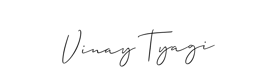 How to make Vinay Tyagi name signature. Use Allison_Script style for creating short signs online. This is the latest handwritten sign. Vinay Tyagi signature style 2 images and pictures png