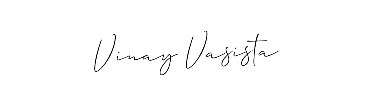 Create a beautiful signature design for name Vinay Vasista. With this signature (Allison_Script) fonts, you can make a handwritten signature for free. Vinay Vasista signature style 2 images and pictures png