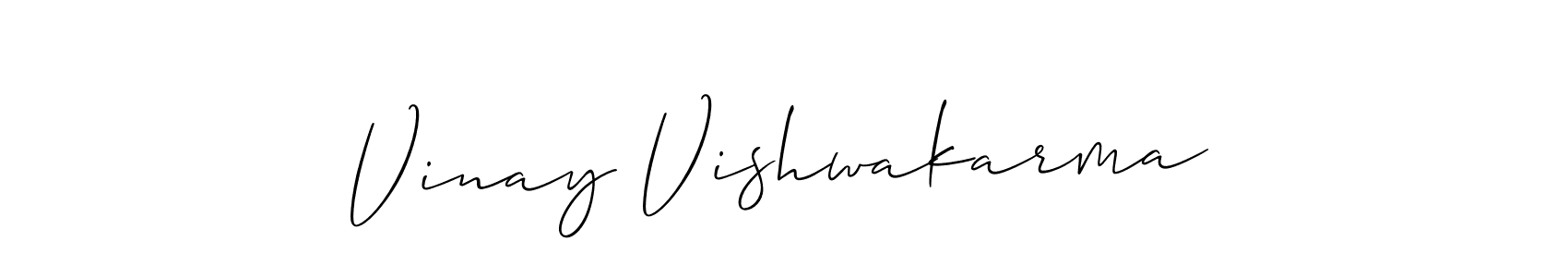 Use a signature maker to create a handwritten signature online. With this signature software, you can design (Allison_Script) your own signature for name Vinay Vishwakarma. Vinay Vishwakarma signature style 2 images and pictures png