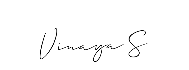 Create a beautiful signature design for name Vinaya S. With this signature (Allison_Script) fonts, you can make a handwritten signature for free. Vinaya S signature style 2 images and pictures png