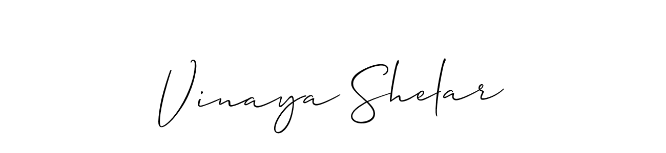 How to make Vinaya Shelar name signature. Use Allison_Script style for creating short signs online. This is the latest handwritten sign. Vinaya Shelar signature style 2 images and pictures png