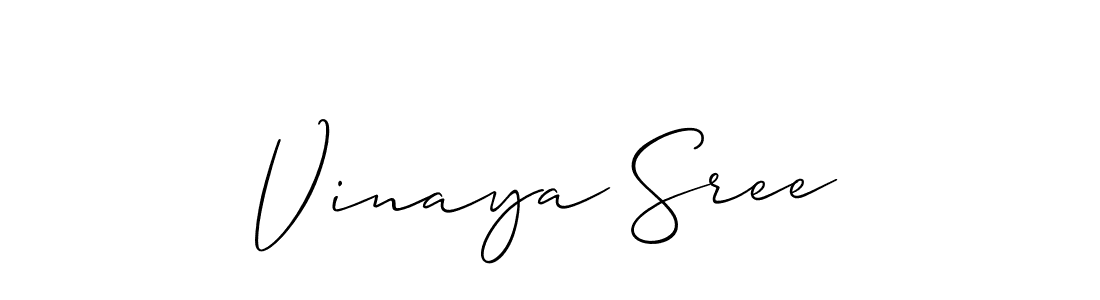 Use a signature maker to create a handwritten signature online. With this signature software, you can design (Allison_Script) your own signature for name Vinaya Sree. Vinaya Sree signature style 2 images and pictures png