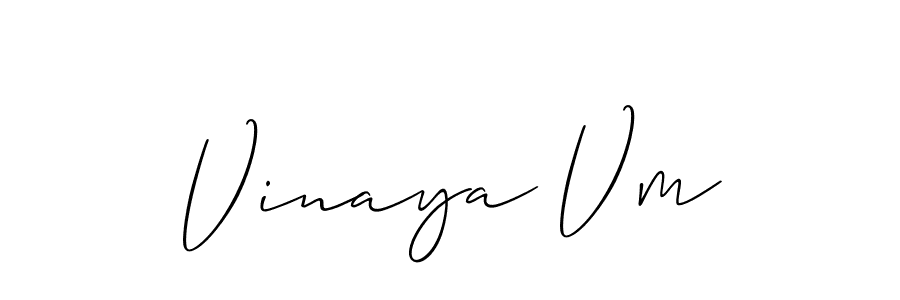 Also we have Vinaya Vm name is the best signature style. Create professional handwritten signature collection using Allison_Script autograph style. Vinaya Vm signature style 2 images and pictures png
