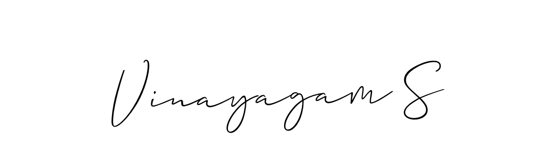 Make a beautiful signature design for name Vinayagam S. With this signature (Allison_Script) style, you can create a handwritten signature for free. Vinayagam S signature style 2 images and pictures png