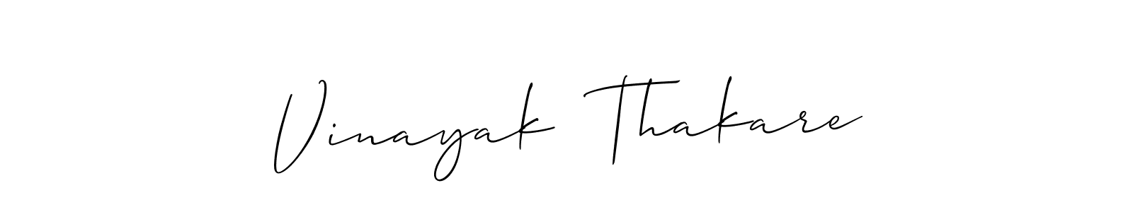 The best way (Allison_Script) to make a short signature is to pick only two or three words in your name. The name Vinayak  Thakare include a total of six letters. For converting this name. Vinayak  Thakare signature style 2 images and pictures png