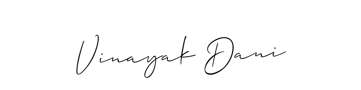 How to make Vinayak Dani name signature. Use Allison_Script style for creating short signs online. This is the latest handwritten sign. Vinayak Dani signature style 2 images and pictures png