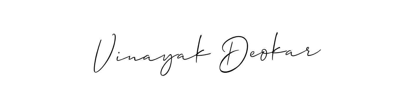 if you are searching for the best signature style for your name Vinayak Deokar. so please give up your signature search. here we have designed multiple signature styles  using Allison_Script. Vinayak Deokar signature style 2 images and pictures png