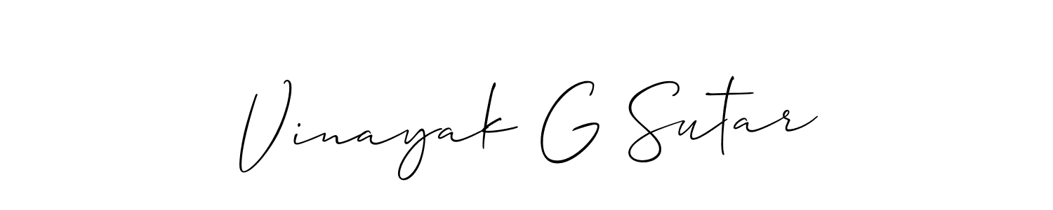 How to make Vinayak G Sutar signature? Allison_Script is a professional autograph style. Create handwritten signature for Vinayak G Sutar name. Vinayak G Sutar signature style 2 images and pictures png