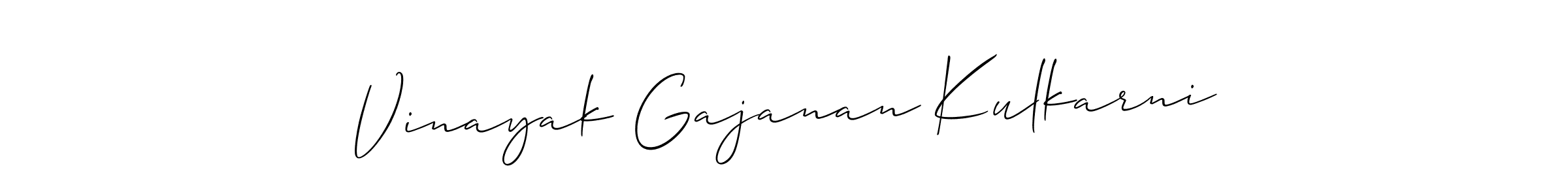 Allison_Script is a professional signature style that is perfect for those who want to add a touch of class to their signature. It is also a great choice for those who want to make their signature more unique. Get Vinayak Gajanan Kulkarni name to fancy signature for free. Vinayak Gajanan Kulkarni signature style 2 images and pictures png