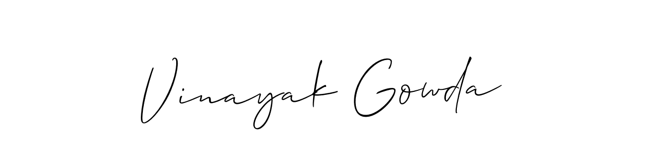 Similarly Allison_Script is the best handwritten signature design. Signature creator online .You can use it as an online autograph creator for name Vinayak Gowda. Vinayak Gowda signature style 2 images and pictures png