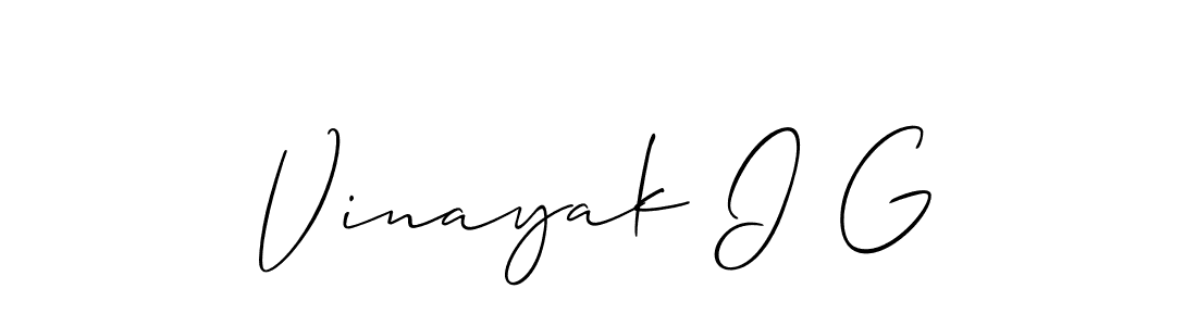 Create a beautiful signature design for name Vinayak I G. With this signature (Allison_Script) fonts, you can make a handwritten signature for free. Vinayak I G signature style 2 images and pictures png