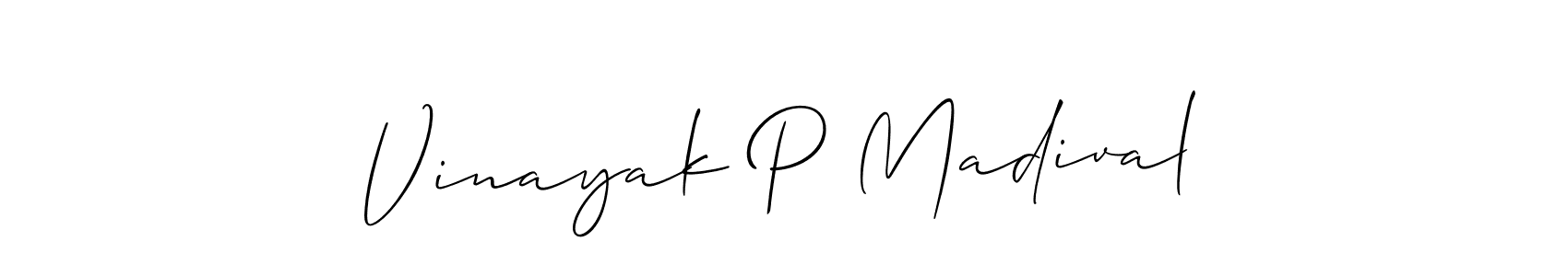 Make a beautiful signature design for name Vinayak P Madival. With this signature (Allison_Script) style, you can create a handwritten signature for free. Vinayak P Madival signature style 2 images and pictures png