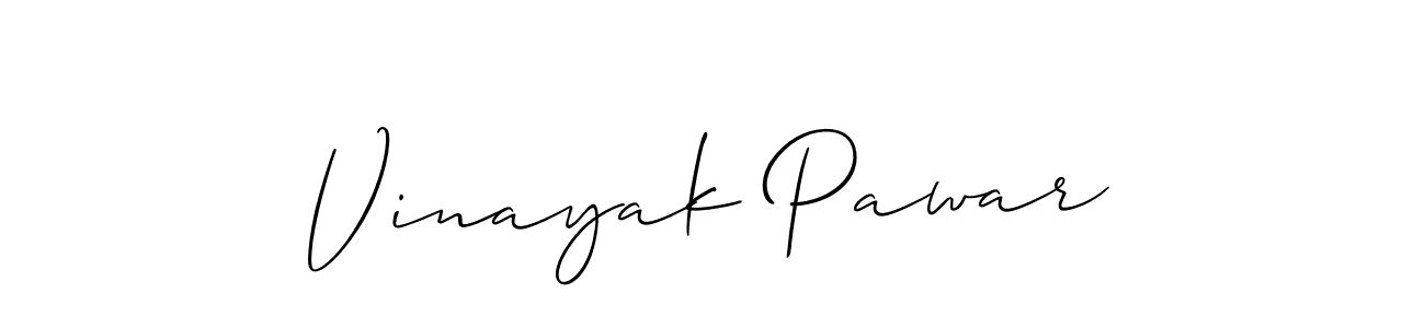 How to make Vinayak Pawar name signature. Use Allison_Script style for creating short signs online. This is the latest handwritten sign. Vinayak Pawar signature style 2 images and pictures png