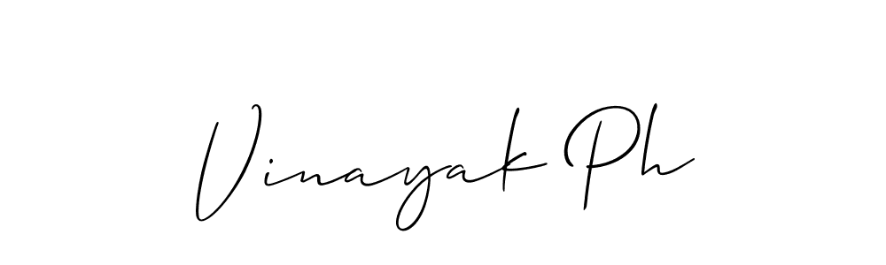Vinayak Ph stylish signature style. Best Handwritten Sign (Allison_Script) for my name. Handwritten Signature Collection Ideas for my name Vinayak Ph. Vinayak Ph signature style 2 images and pictures png
