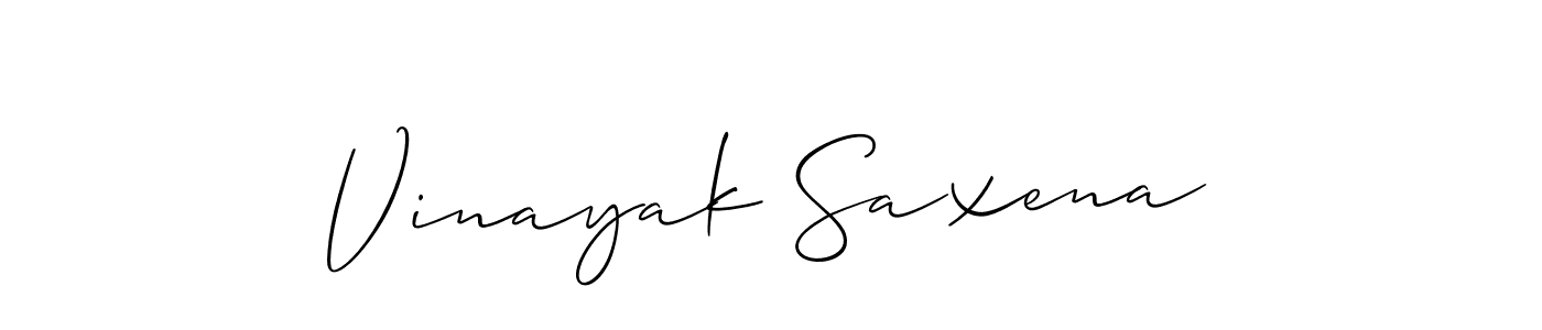 Use a signature maker to create a handwritten signature online. With this signature software, you can design (Allison_Script) your own signature for name Vinayak Saxena. Vinayak Saxena signature style 2 images and pictures png