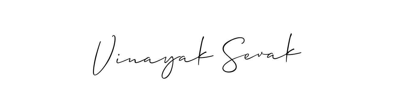 It looks lik you need a new signature style for name Vinayak Sevak. Design unique handwritten (Allison_Script) signature with our free signature maker in just a few clicks. Vinayak Sevak signature style 2 images and pictures png