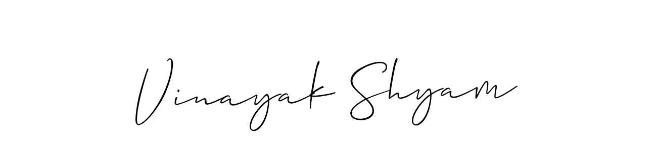 How to Draw Vinayak Shyam signature style? Allison_Script is a latest design signature styles for name Vinayak Shyam. Vinayak Shyam signature style 2 images and pictures png