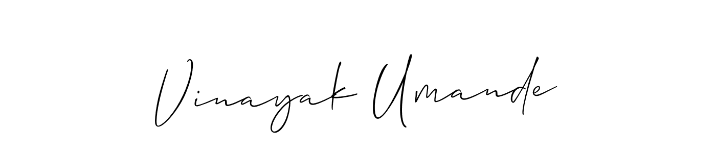 You should practise on your own different ways (Allison_Script) to write your name (Vinayak Umande) in signature. don't let someone else do it for you. Vinayak Umande signature style 2 images and pictures png