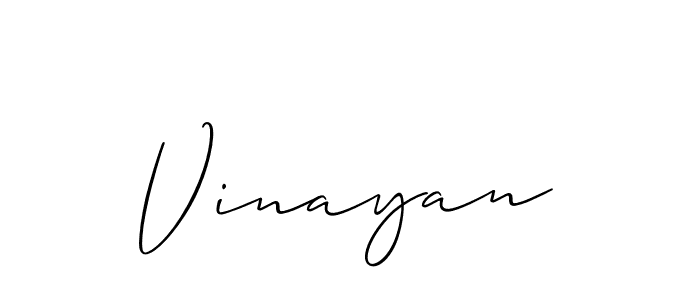 How to make Vinayan signature? Allison_Script is a professional autograph style. Create handwritten signature for Vinayan name. Vinayan signature style 2 images and pictures png