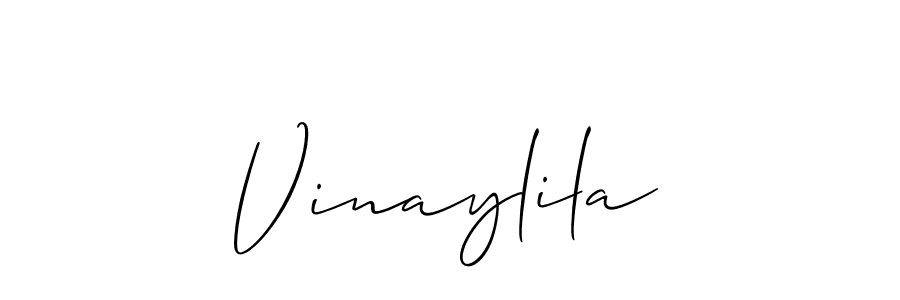 How to make Vinaylila name signature. Use Allison_Script style for creating short signs online. This is the latest handwritten sign. Vinaylila signature style 2 images and pictures png