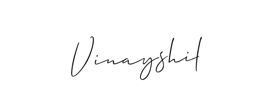 It looks lik you need a new signature style for name Vinayshil. Design unique handwritten (Allison_Script) signature with our free signature maker in just a few clicks. Vinayshil signature style 2 images and pictures png