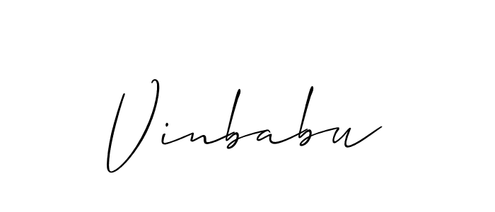 How to make Vinbabu signature? Allison_Script is a professional autograph style. Create handwritten signature for Vinbabu name. Vinbabu signature style 2 images and pictures png