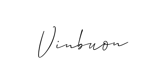 Similarly Allison_Script is the best handwritten signature design. Signature creator online .You can use it as an online autograph creator for name Vinbuon. Vinbuon signature style 2 images and pictures png