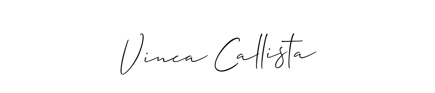 How to Draw Vinca Callista signature style? Allison_Script is a latest design signature styles for name Vinca Callista. Vinca Callista signature style 2 images and pictures png