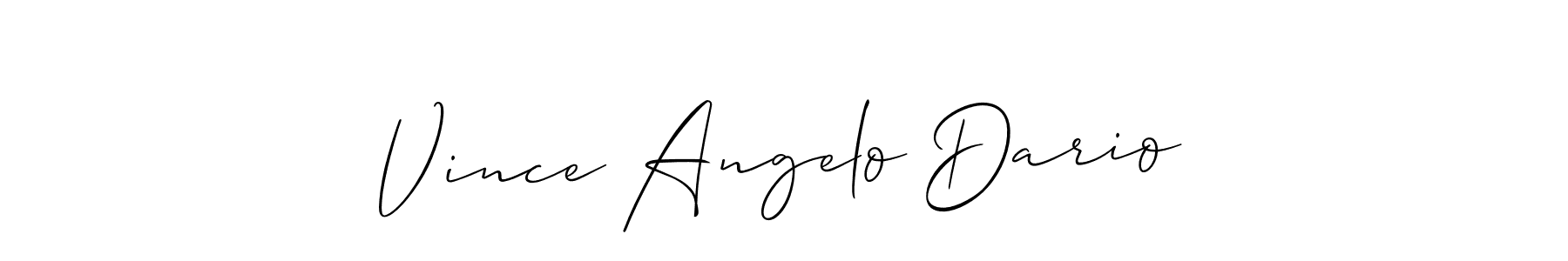 Vince Angelo Dario stylish signature style. Best Handwritten Sign (Allison_Script) for my name. Handwritten Signature Collection Ideas for my name Vince Angelo Dario. Vince Angelo Dario signature style 2 images and pictures png