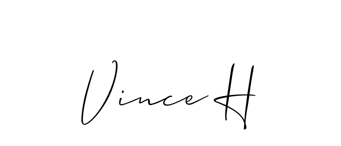 Use a signature maker to create a handwritten signature online. With this signature software, you can design (Allison_Script) your own signature for name Vince H. Vince H signature style 2 images and pictures png